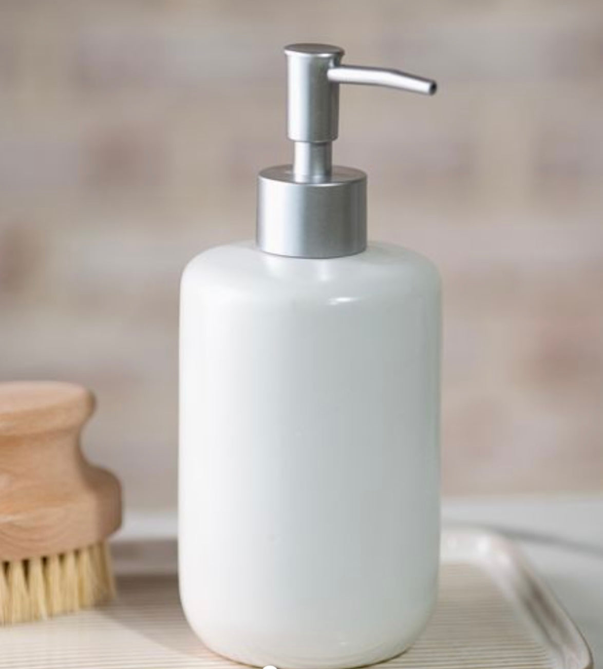 White Ceramic Soap Pump