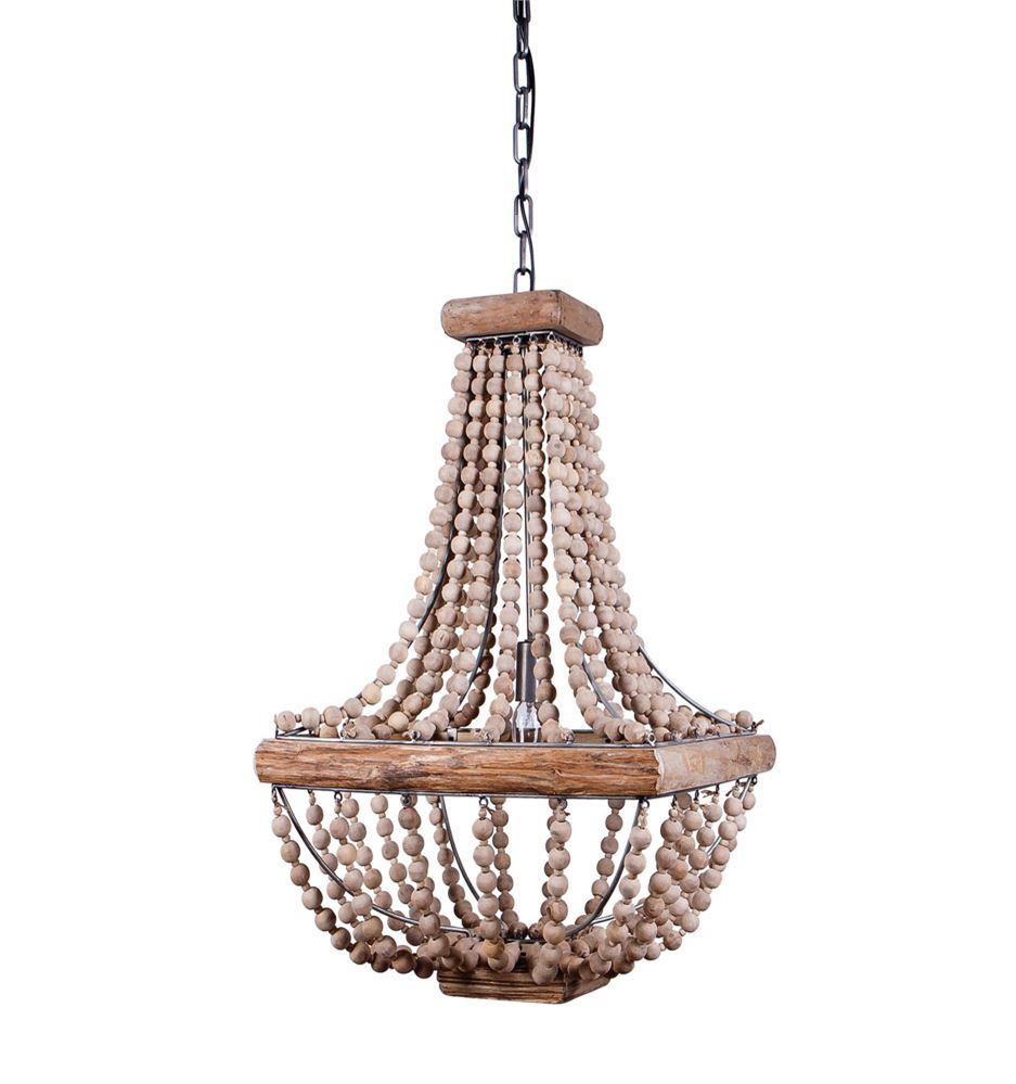 Woodbead Chandelier 28'
