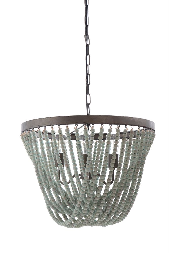 Aqua Wood Chandelier