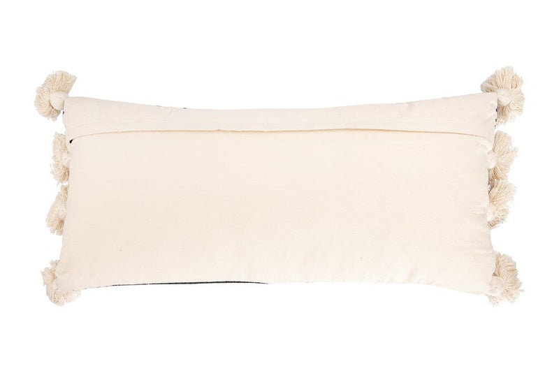 Cotton/Chenille Black Striped Pillow