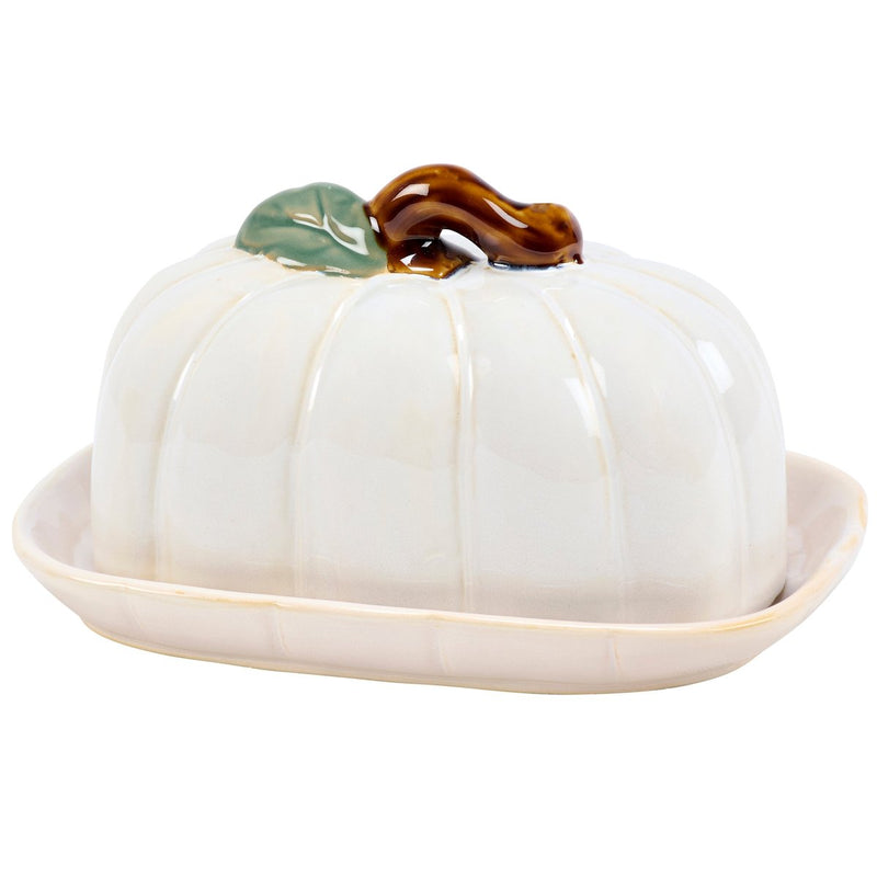White Pumpkin Butter Dish