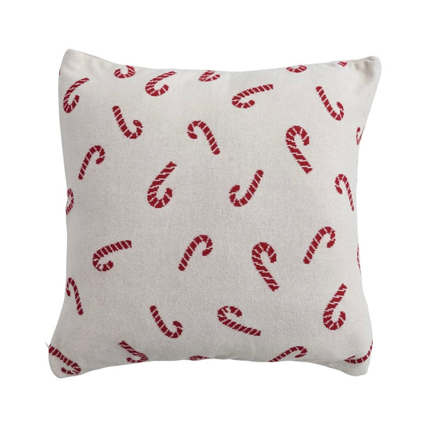 Candy Cane Knit Pillow