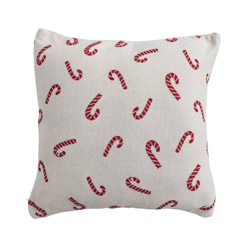 Candy Cane Knit Pillow