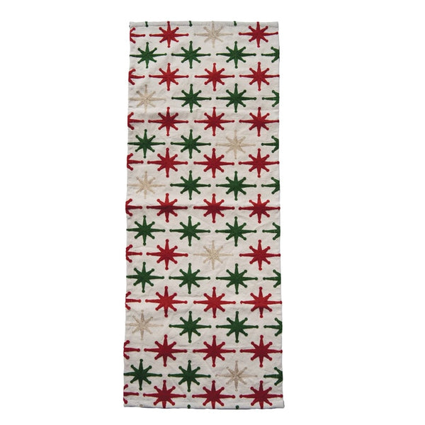 Embroidered Star Table Runner