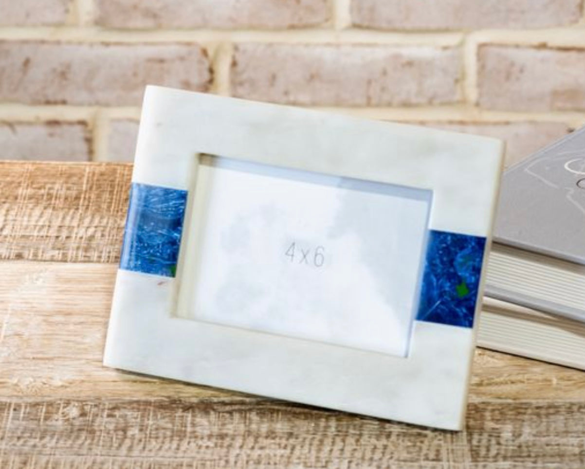 Blue Inlay Marble Frame