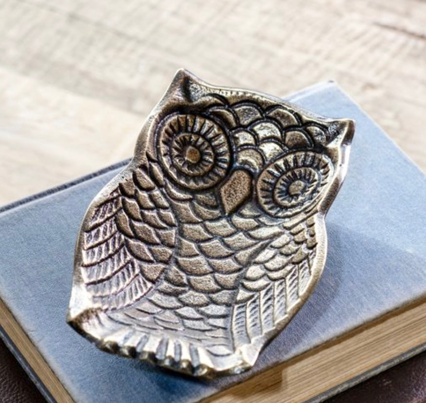 Antiqued Owl Tray