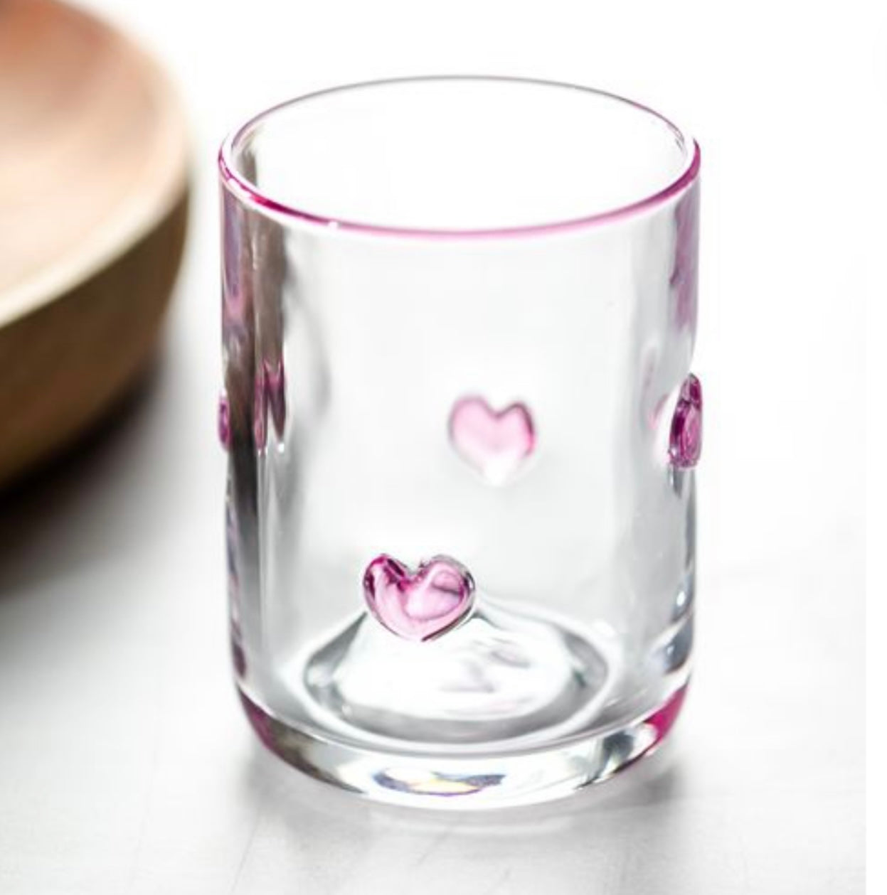 Pink Heart Glass