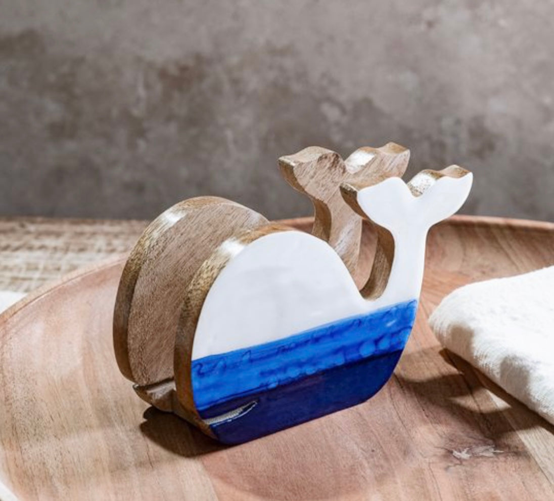 Enamel Whale Napkin Holder