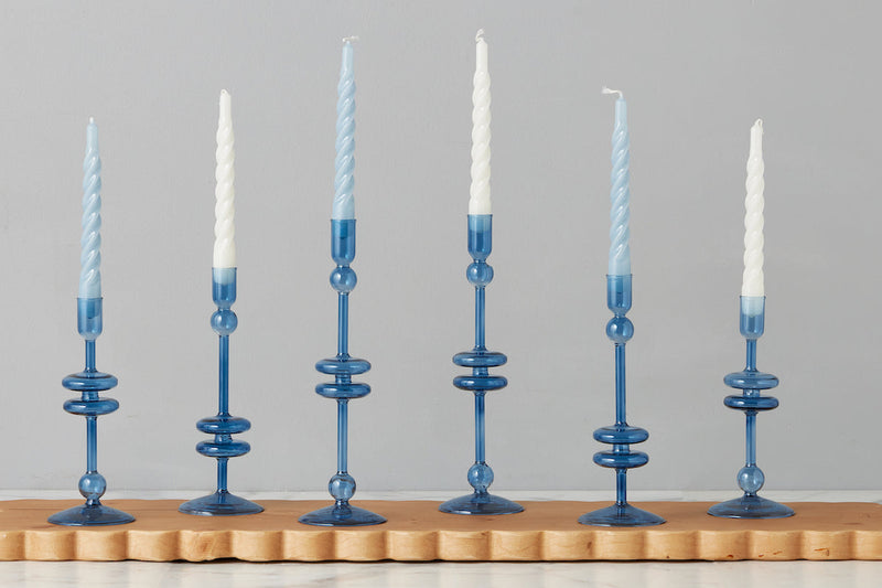 Sapphire Glass Candle Stick by Etu Home