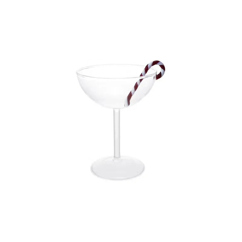 Candy Cane Coupe Glass