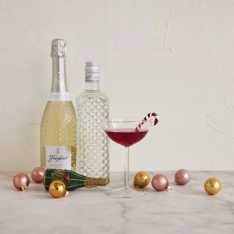 Candy Cane Coupe Glass