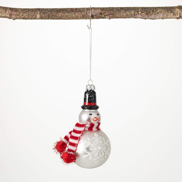 Snowman Glass Ornament