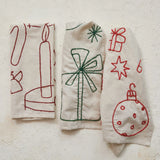 Embroidered Holiday Tea Towel Set