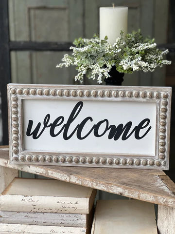 Beaded Welcome Sign