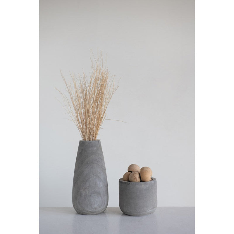 Paulownia Wood Grey Vase