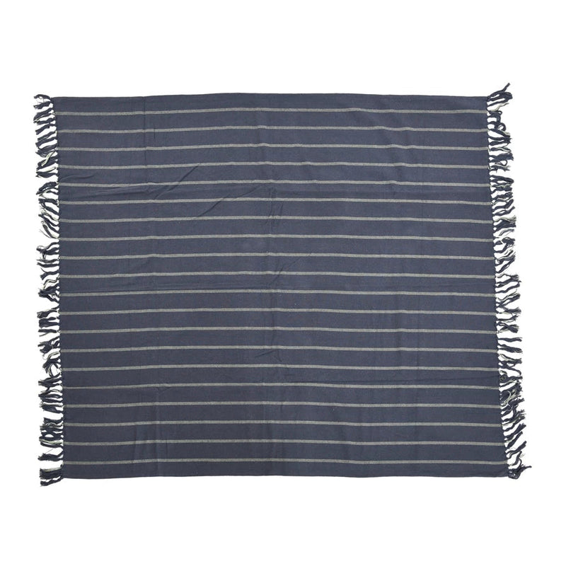 Brushed Cotton Striped Throw