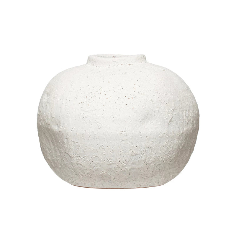 Terracotta Matte White Vase