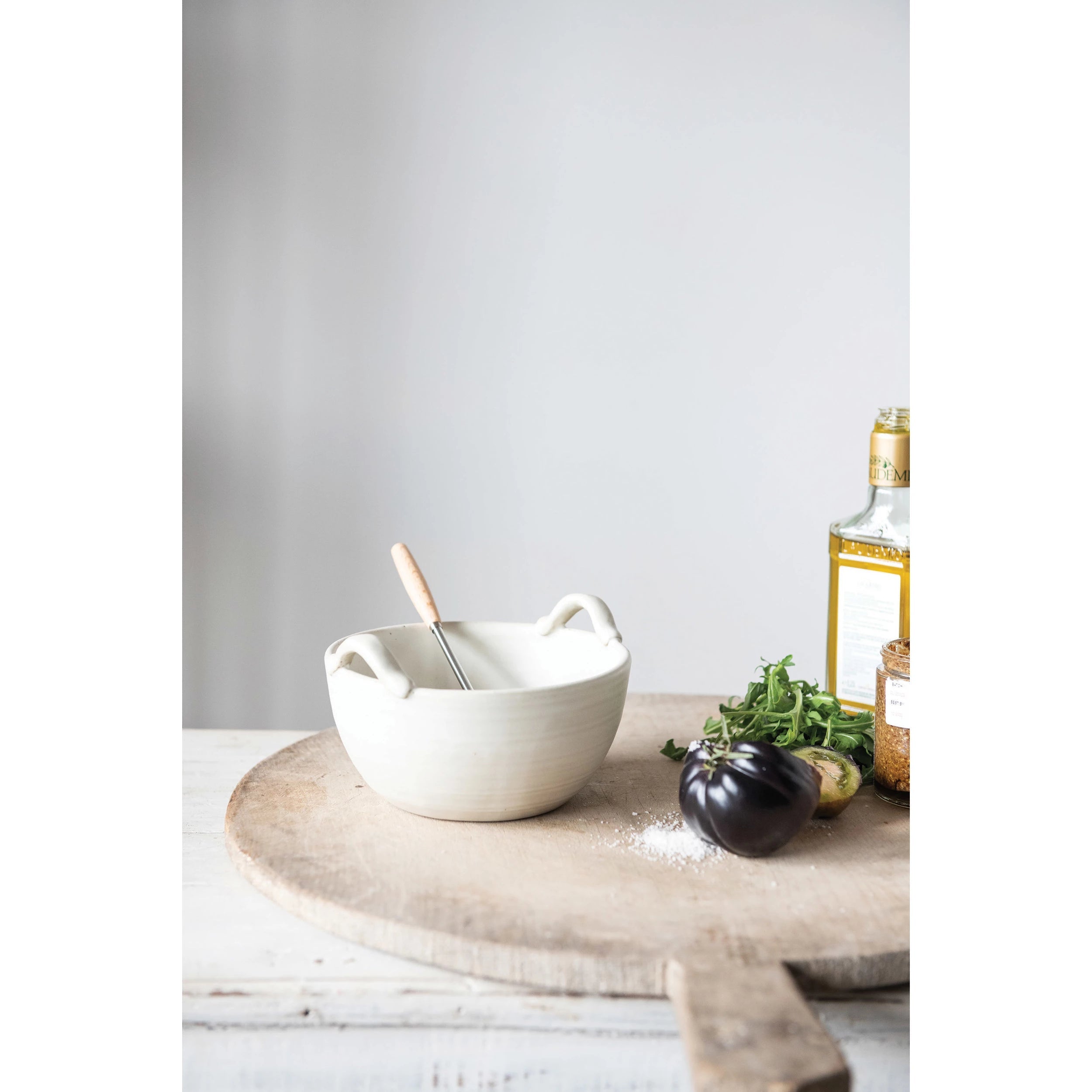 Stoneware Bowl & Wisk Set
