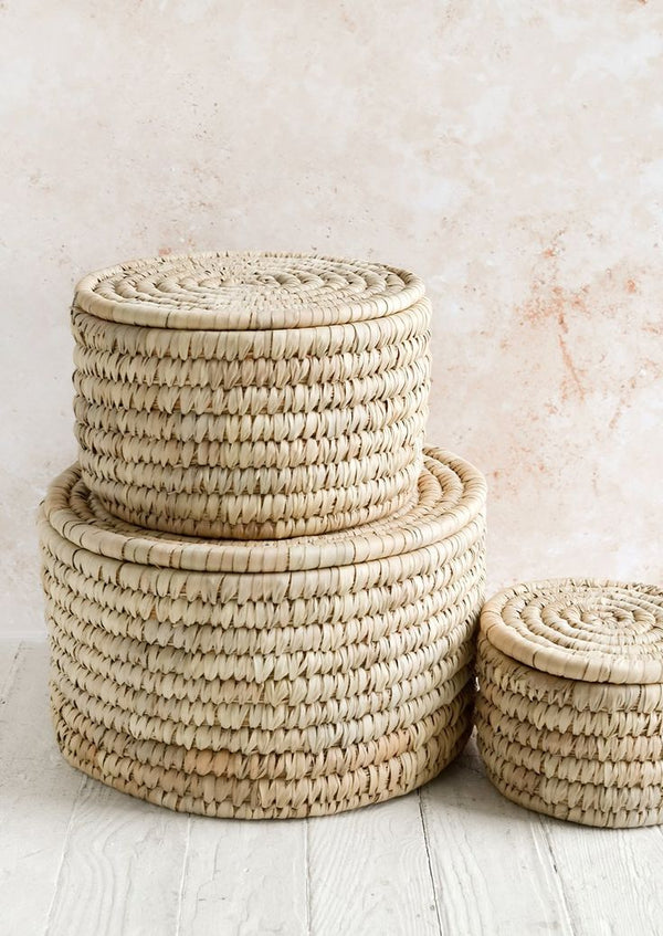 Handwoven Basket with Lid