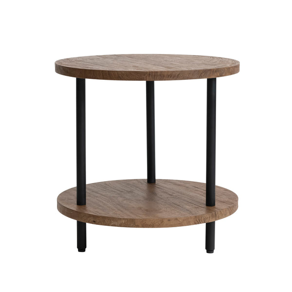 Mango Wood/Metal 2 Tier Side Table