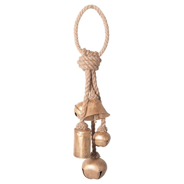 Gold Metal Bells on Jute Rope