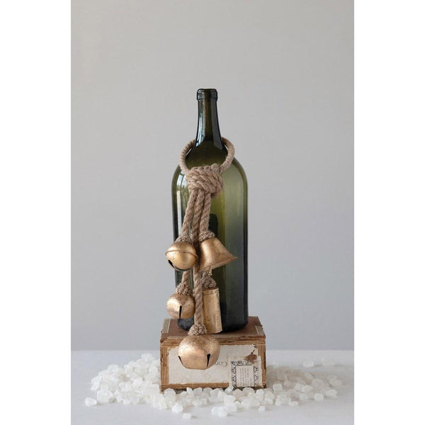 Gold Metal Bells on Jute Rope